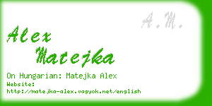 alex matejka business card